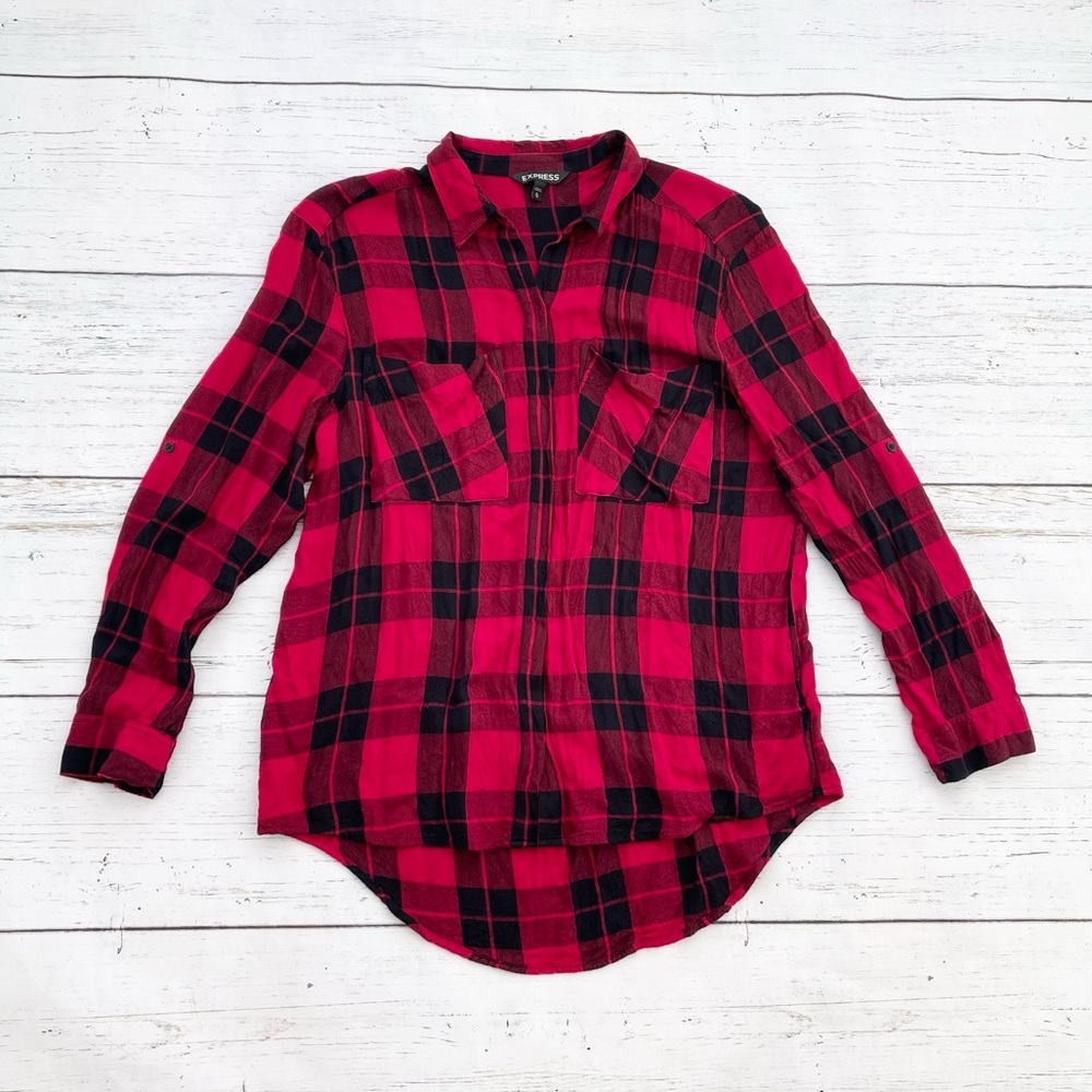 EXPRESS Buffalo Plaid Button Up
